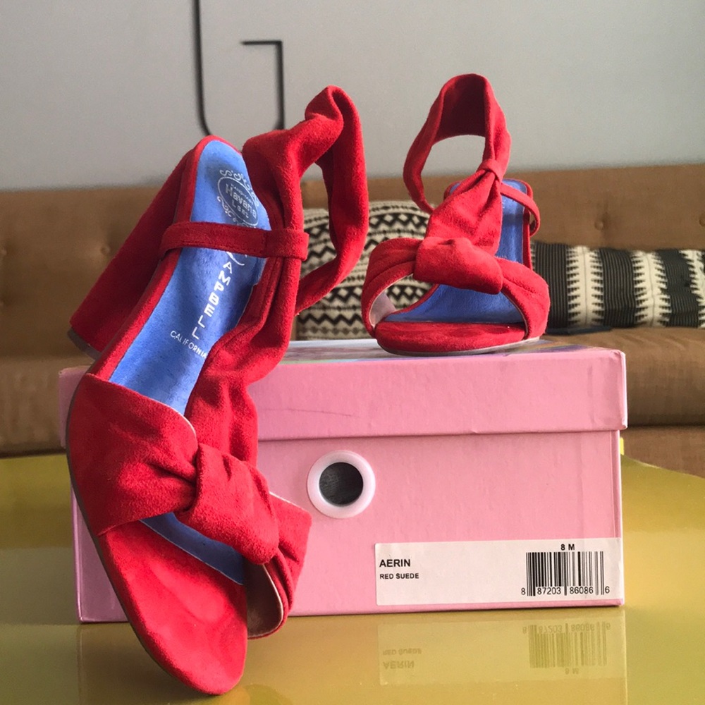 Jeffrey Campbell red suede high heels